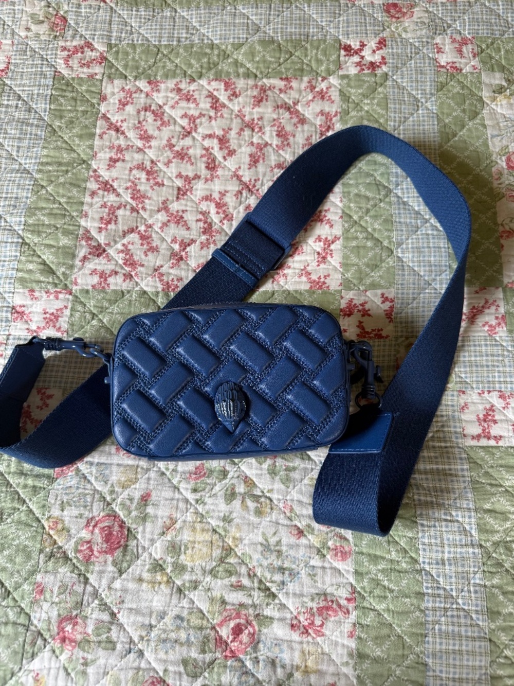 Kurt Geiger Small Kensington Camera Drench Bag Royal Blue Crossbody